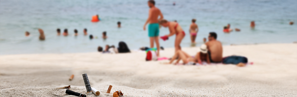 mégot cigarette plage sans tabac